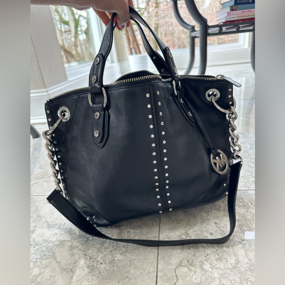 Black, Michael Kors, leather purse
